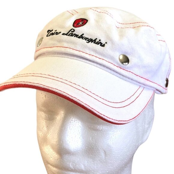 Lamborghini White and Red Sporty Hat - Picture 1 of 9